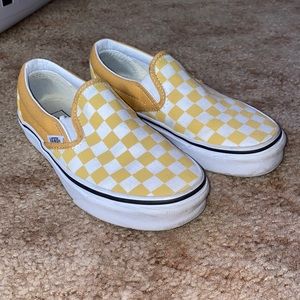 Checkered Slip-On Vans YELLOW